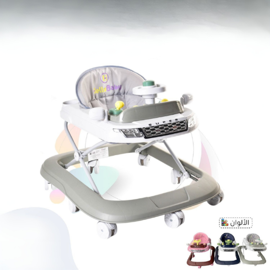 صورة مشاية أطفال متعددة الألوان بتصميم سيارة وألعاب ترفيهية